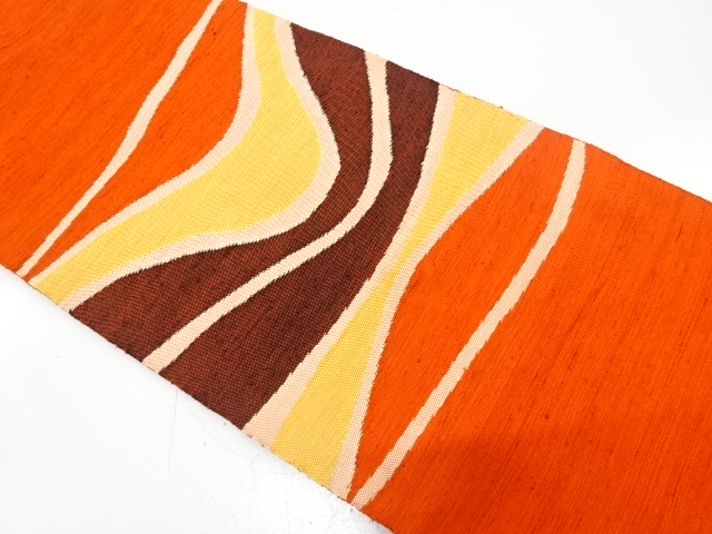 JAPANESE NAGOYA OBI / MAWATA TSUMUGI / WOVEN ABSTRACT